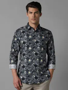 Louis Philippe Sport Men Spread Collar Floral Printed Cotton Slim Fit Casual Shirt