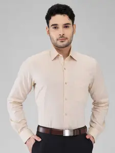 Raymond Men Contemporary Spread Collar Solid Cotton Formal Shirt