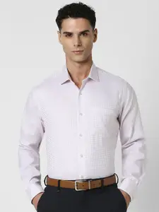 Van Heusen Men Spread Collar Solid Cotton Formal Shirt
