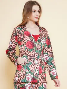 BAESD Single-Breasted Printed Blazer