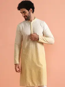 KISAH Men Ombre Regular Fit Embellished Kurta