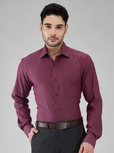 Raymond Men Spread Collar Solid Cotton Slim Fit Formal Shirt
