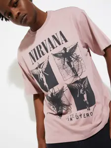 max URB_N Men Nirvana Print Oversized T-shirt