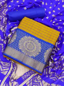 LADY SHOPI Floral Woven Design Pure Silk Unstitched Dress Material