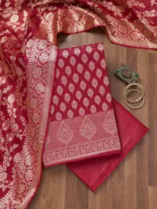 Koskii Floral Zari Woven Design Unstitched Dress Material