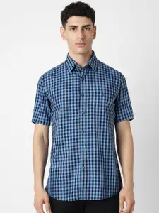 Van Heusen Sport Men Spread Collar Checked Cotton Slim Fit Casual Shirt