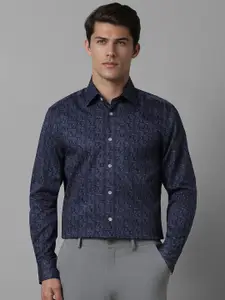 Louis Philippe Men Spread Collar Abstract Printed Cotton Formal Shirt