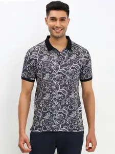 Allen Solly Men Floral Printed Polo Collar Cotton T-shirt