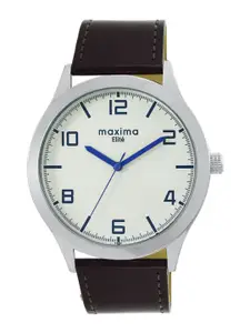 maxima Men Dial & Leather Straps Analogue Watch L-63062LMGI