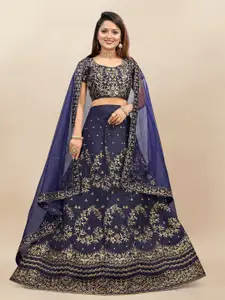 LADY SHOPI Embroidered Semi-Stitched Lehenga & Unstitched Blouse With Dupatta