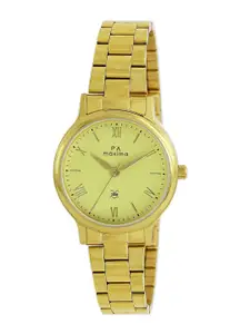 maxima Women Embellished Dial & Stainless Steel Straps Analogue Watch 56101CMLY
