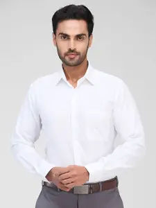 Raymond Men Contemporary Spread Collar Solid Cotton Formal Shirt