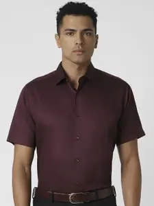 Van Heusen Men Spread Collar Solid Cotton Party Shirt