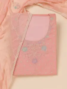 Koskii Embroidered Beads and Stones Unstitched Dress Material