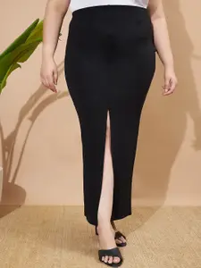 Purple Feather Women Solid Maxi Pencil Skirt