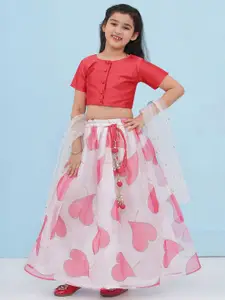 Aj DEZInES Girls Printed Sequinned Ready to Wear Lehenga & Blouse With Dupatta