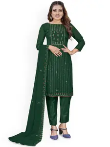 JULEE Floral Embellished Sequinned Detail Silk Georgette Unstitched Dress Material