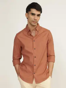 Andamen Men Premium Button-Down Collar Solid Cotton Slim Fit Casual Shirt