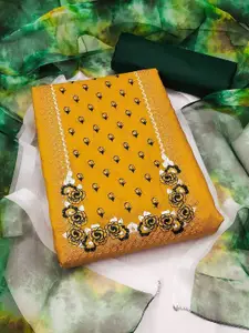 LADY SHOPI Floral Embroidered Thread Work Unstitched Dress Material