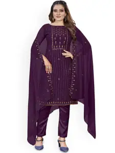 LADY SHOPI Embellished Silk Georgette Unstitched Dress Material