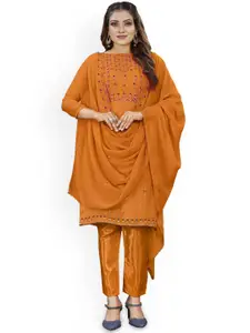 LADY SHOPI Floral Embellished Sequinned Silk Georgette Unstitched Dress Material