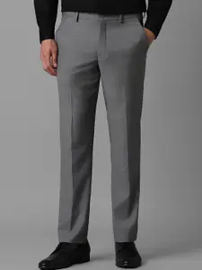 Louis Philippe Men Textured Striped Slim Fit Trousers