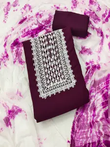 LADY SHOPI Floral Embroidered Silk Georgette Unstitched Dress Material