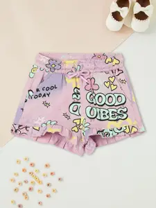 max Girls Floral Printed Regular Fit Shorts