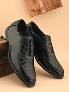 Fashion Victim Men Textured Leather Formal Oxfords