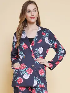 BAESD Floral Printed Single-Breasted Blazer