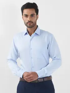 Raymond Men Contemporary Spread Collar Solid Cotton Formal Shirt