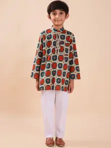 Sangria Printed Pure Cotton Kurta With Pyjamas