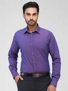 Raymond Men Spread Collar Solid Cotton Slim Fit Formal Shirt