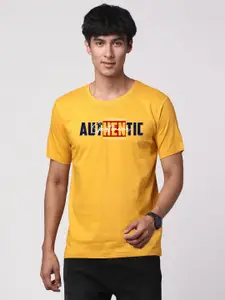 ADRO Men Typography Printed Round Neck Cotton T-shirt