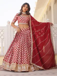 KALINI Embroidered Sequinned Ready to Wear Lehenga & Unstitched Blouse With Dupatta
