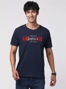 ADRO Men Typography Printed Round Neck Cotton T-shirt