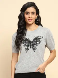 Global Republic Women Graphic Printed Round Neck Top