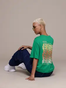 The Roadster Lifestyle Co. Printed Pure Cotton Oversized T-shirt