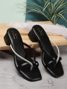 CHINRAAG Women Solid Block Sandals with Bows