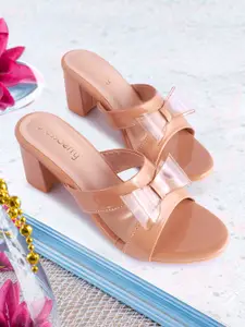 DressBerry Block Mules with Bows Heels