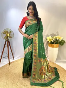DEVATITHI Ethnic Motifs Woven Design Zari Paithani Saree
