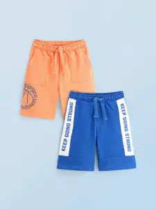 Honeyhap Boys Pack Of 2 Cotton Shorts With Bio Finish
