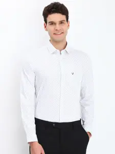 Allen Solly Men Spread Collar Micro Ditsy Printed Cotton Slim Fit Formal Shirt
