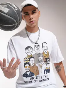 HIGHLANDER Men Graphic Printed Round Neck Oversized T-shirt