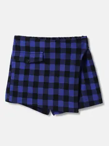 United Colors of Benetton Girls Checked Pure Cotton Mini Skorts