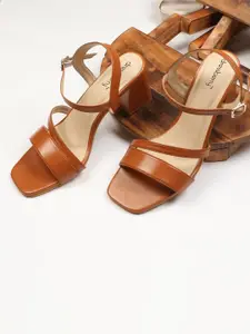 DressBerry Women PU Block Heel Sandals