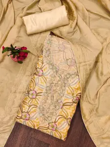 Maroosh Floral Embroidered Sequinned Organza Unstitched Dress Material