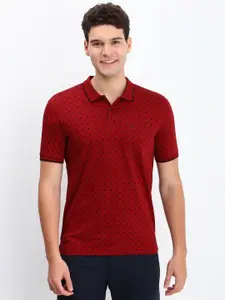 Allen Solly Men Conversational Printed Polo Collar Cotton T-shirt