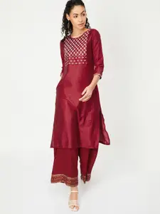 max Women Geometric Yoke Design Kurta