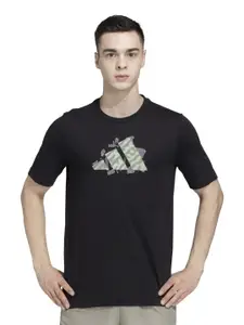 ADIDAS Men Graphic Printed Round Neck Cotton T-shirt
